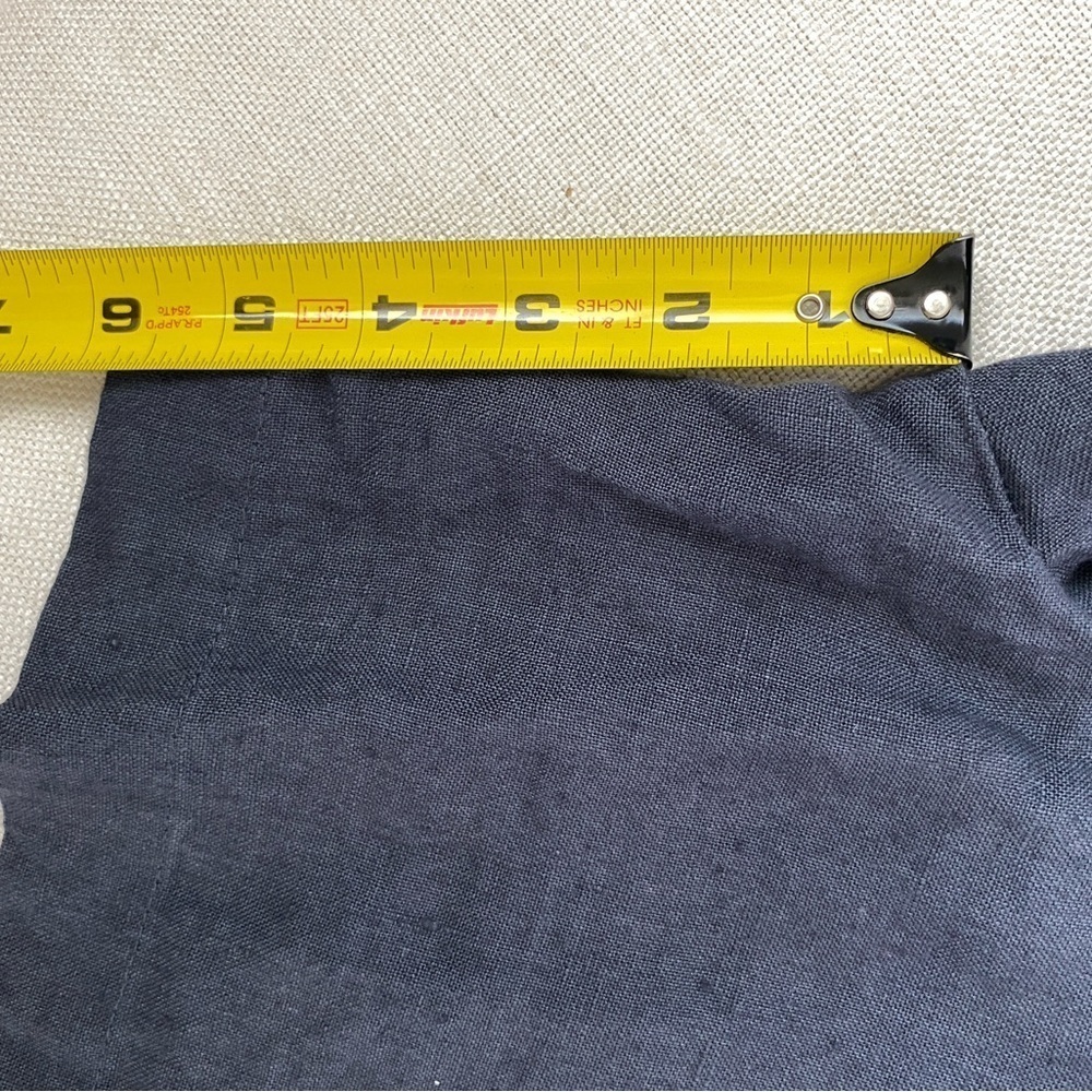 notPERFECTLINEN Dark Gray Blue 6” High Rise Linen Shorts - Picture 11 of 12